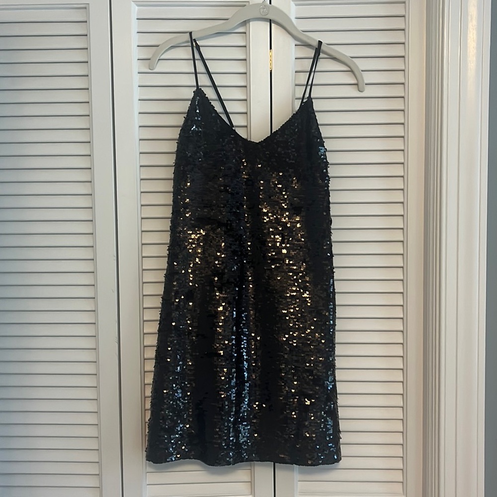 Black Sequin Mini Dress